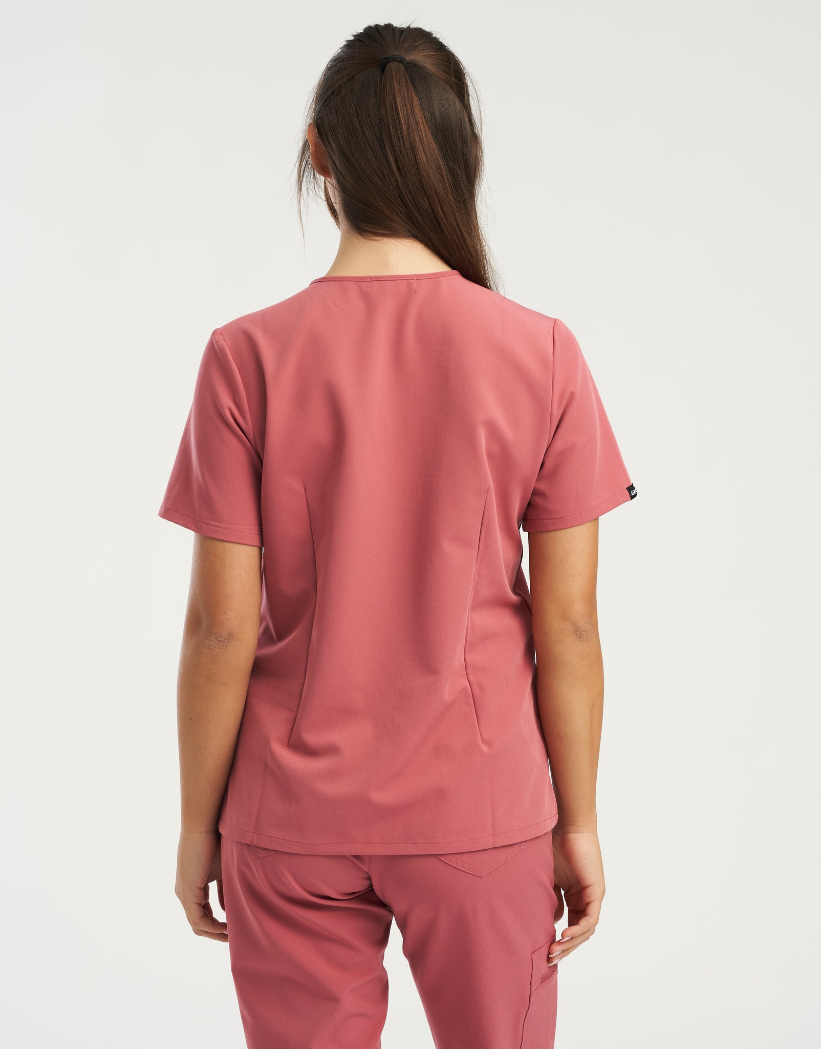 Essential One Pocket V Neck Scrub Top - Mauvewood