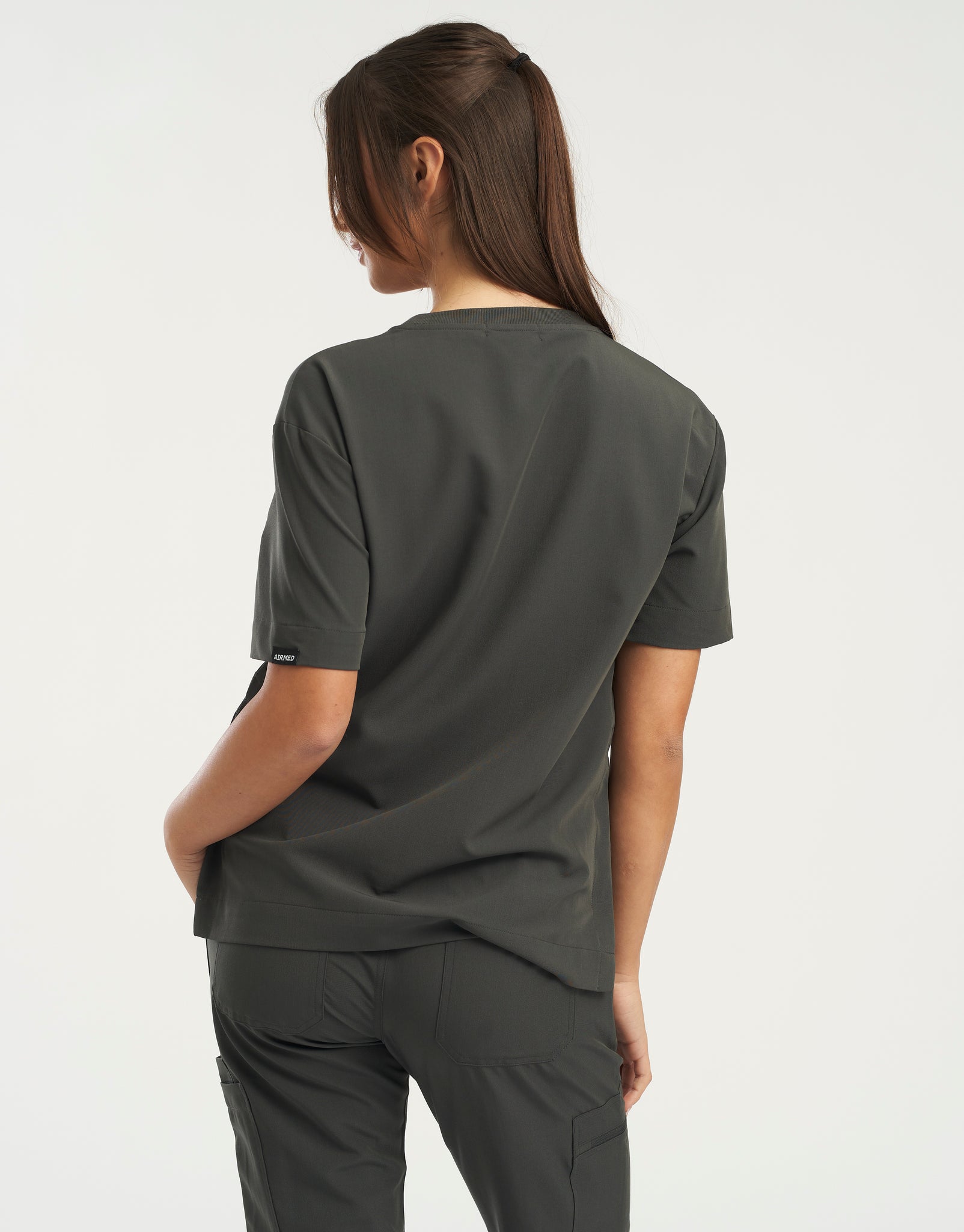 Essential Crewneck Scrub Top - Asphalt