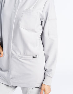 Scrub Jacket Button Up - Tail light Grey