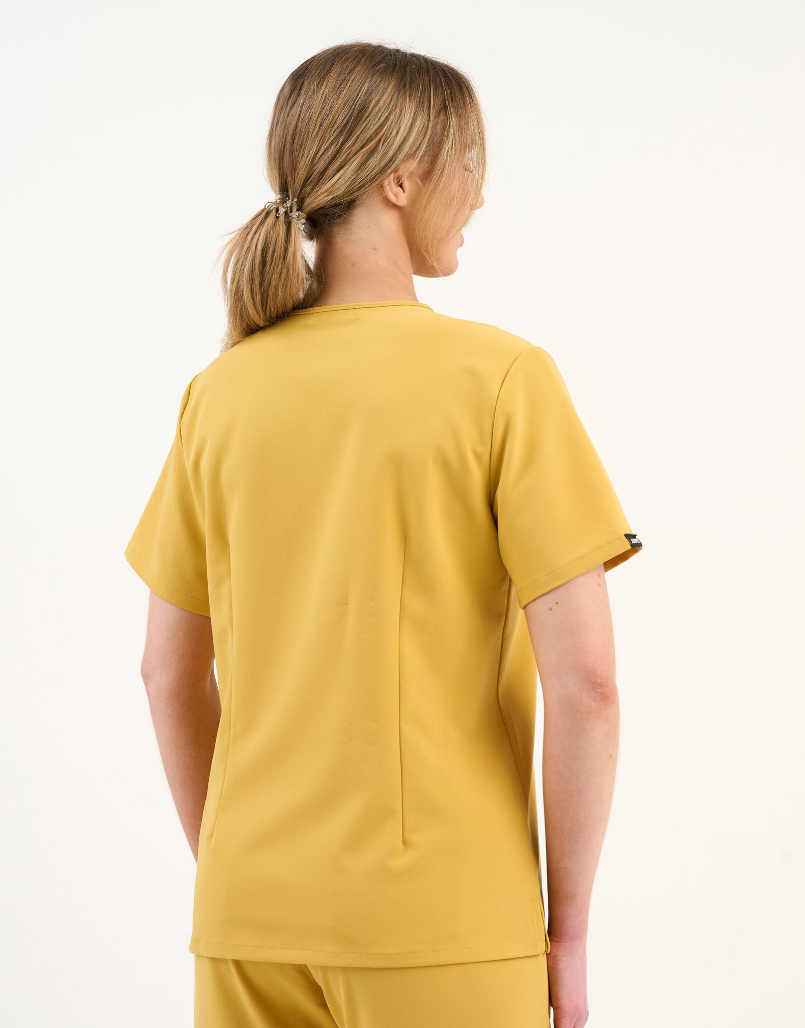 Essential One Pocket V Neck Scrub Top - Yellow Gold