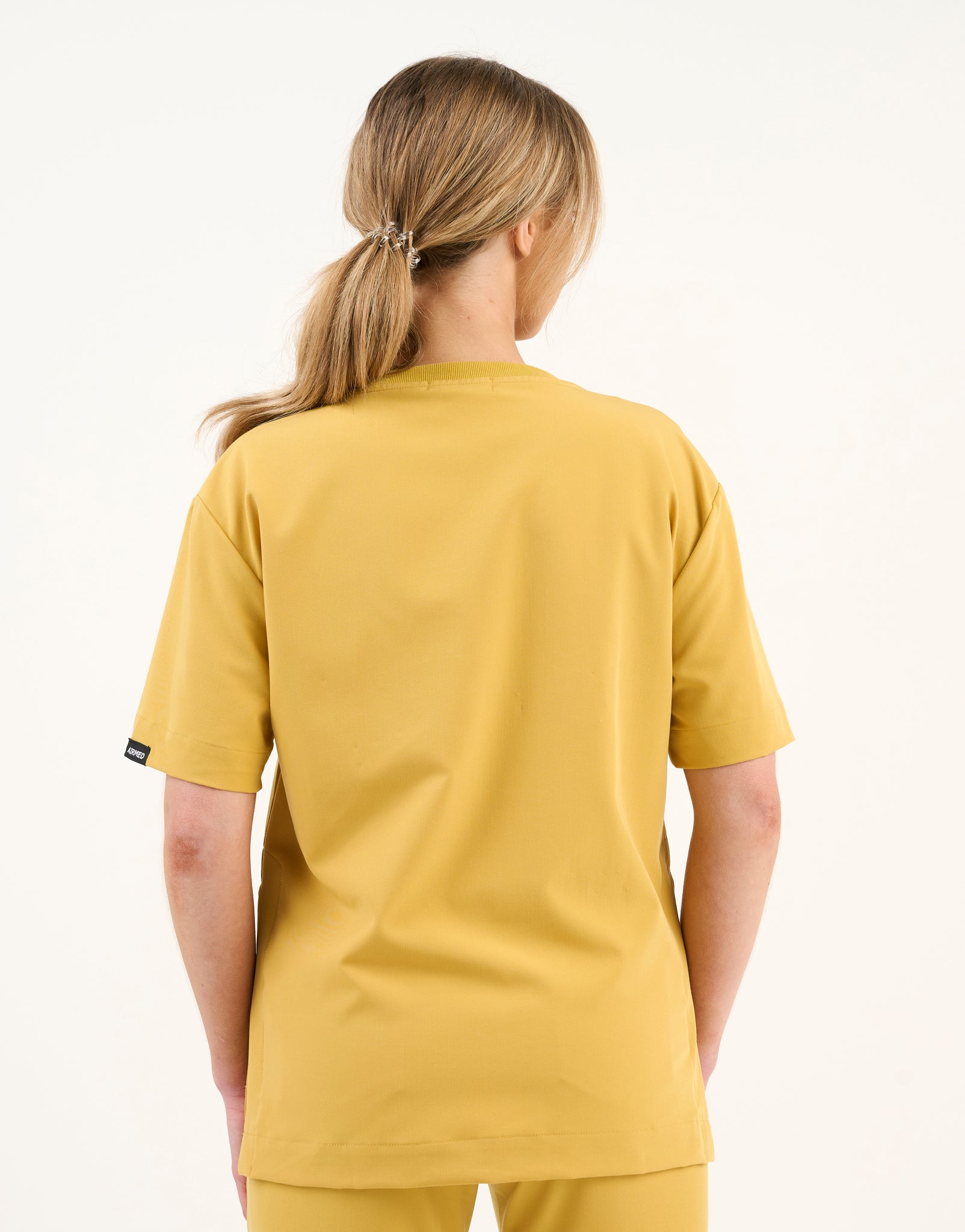 Essential Crewneck Scrub Top - Yellow Gold