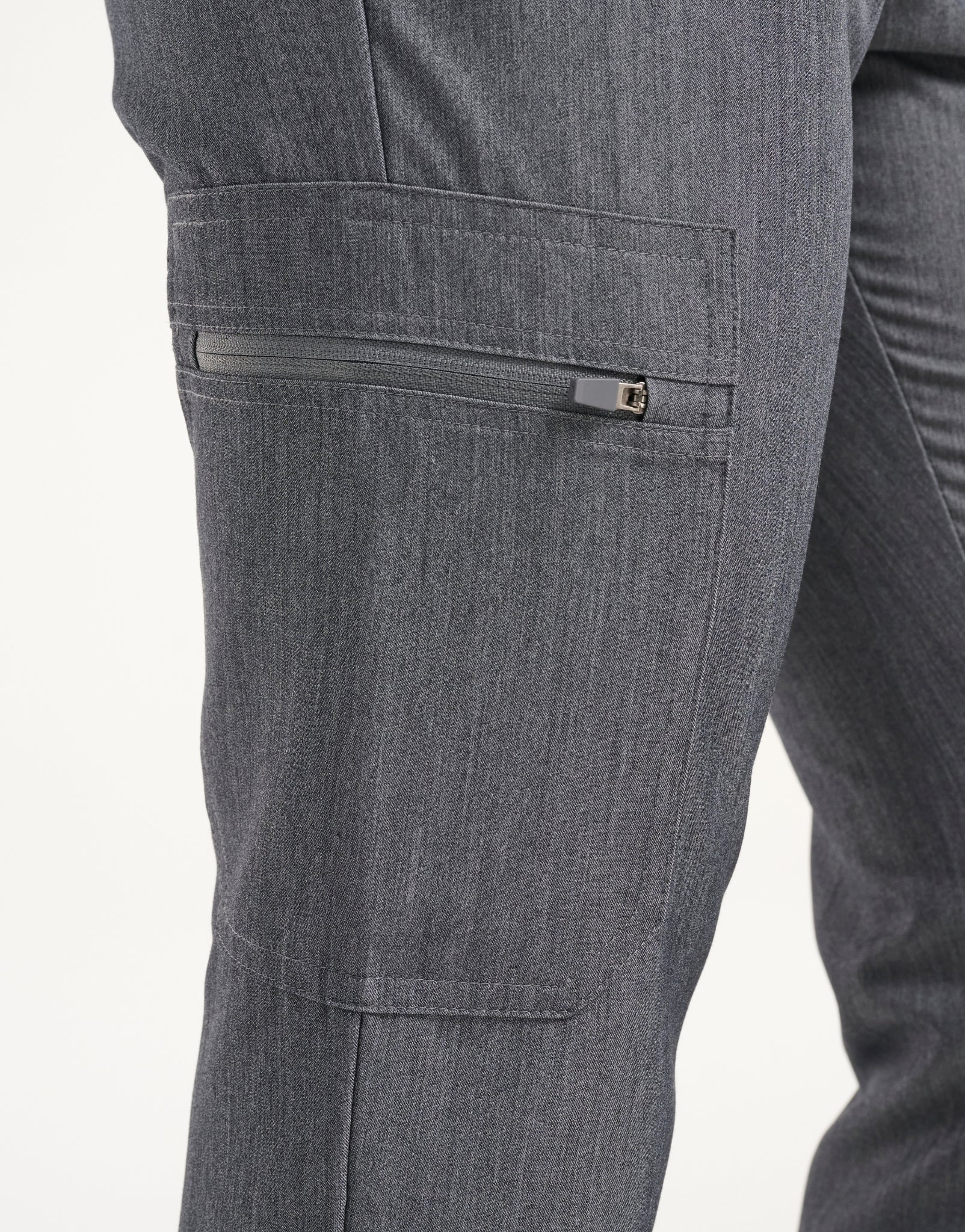Essential Multi-Pocket Scrub Pants - Heather Grey