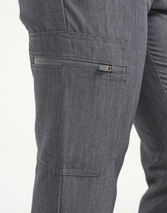Essential Multi-Pocket Scrub Pants - Heather Grey