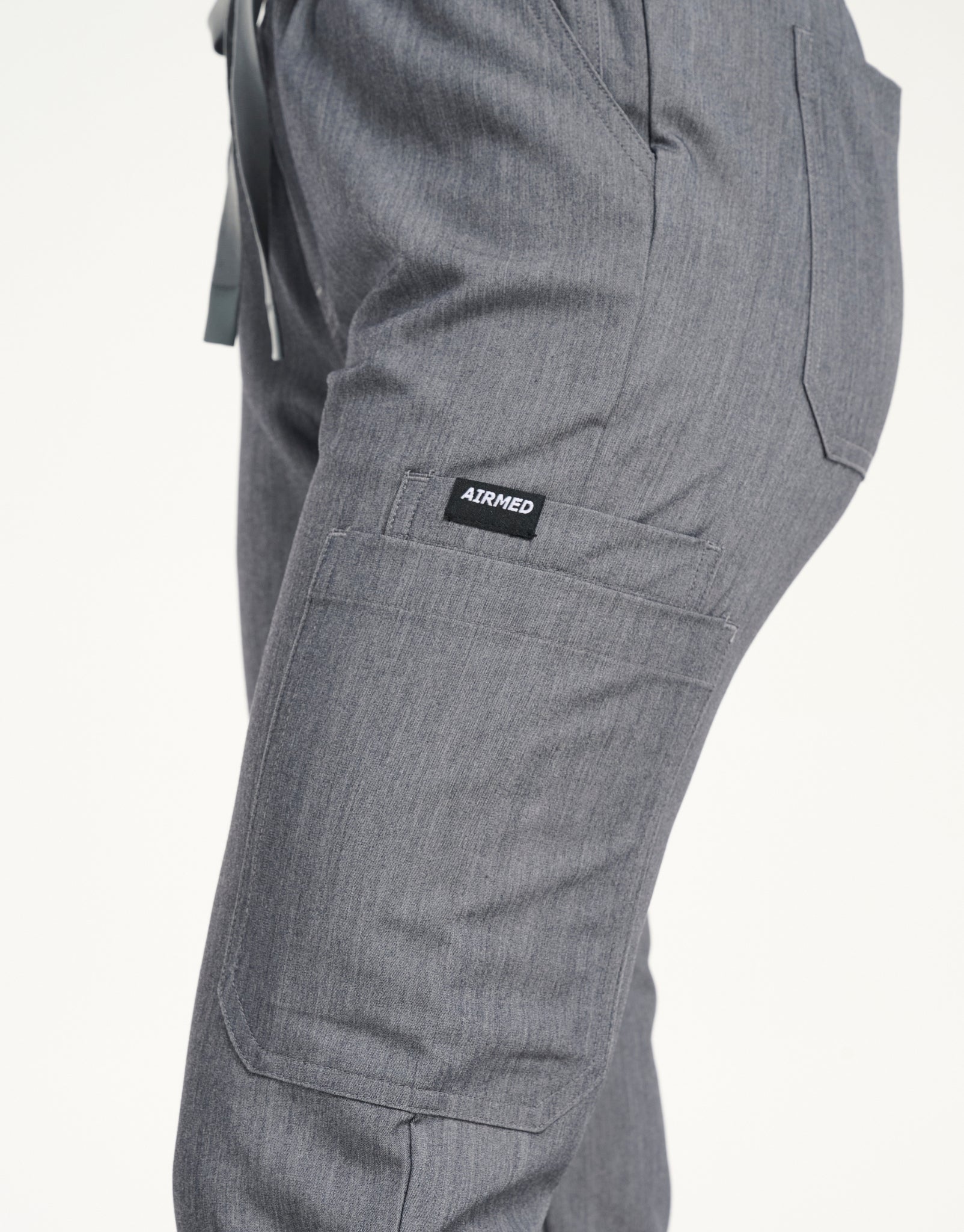 Essential Multi-Pocket Scrub Pants - Heather Grey
