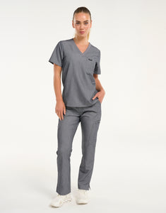 Essential Multi-Pocket Scrub Pants - Heather Grey
