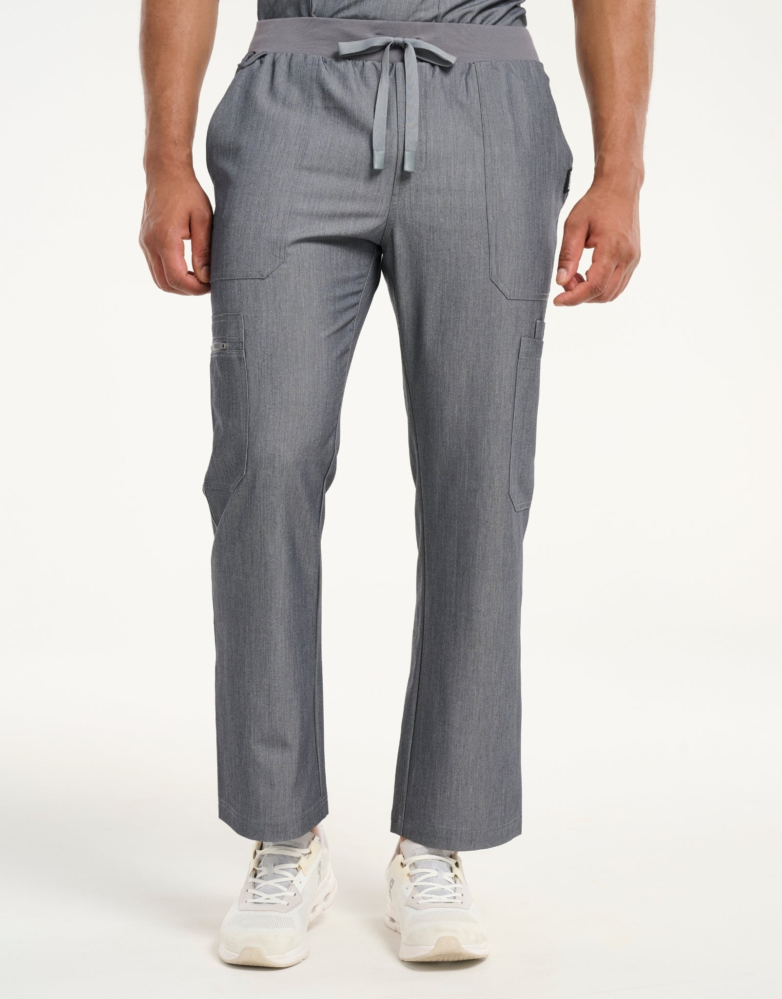 Essential Multi-Pocket Scrub Pants - Heather Grey
