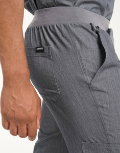 Essential Multi-Pocket Scrub Pants - Heather Grey