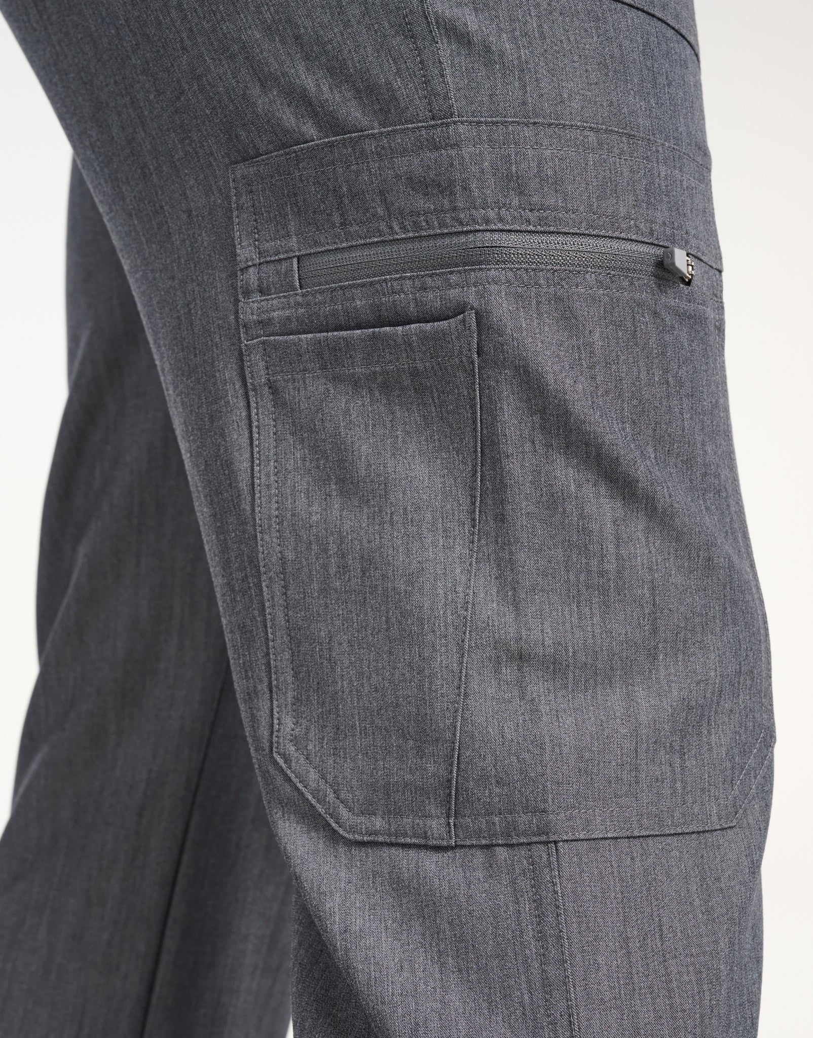 Essential Multi-Pocket Scrub Pants - Heather Grey