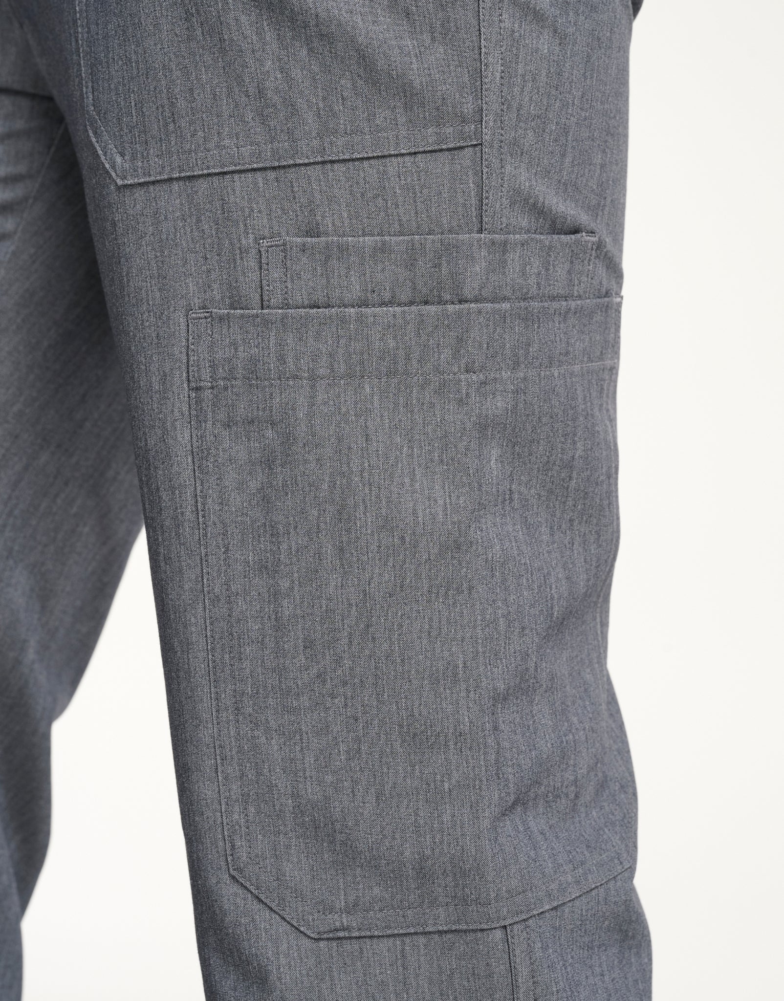 Essential Multi-Pocket Scrub Pants - Heather Grey