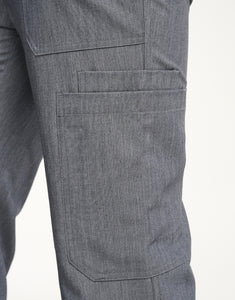 Essential Multi-Pocket Scrub Pants - Heather Grey