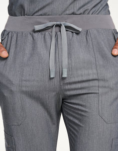 Essential Multi-Pocket Scrub Pants - Heather Grey