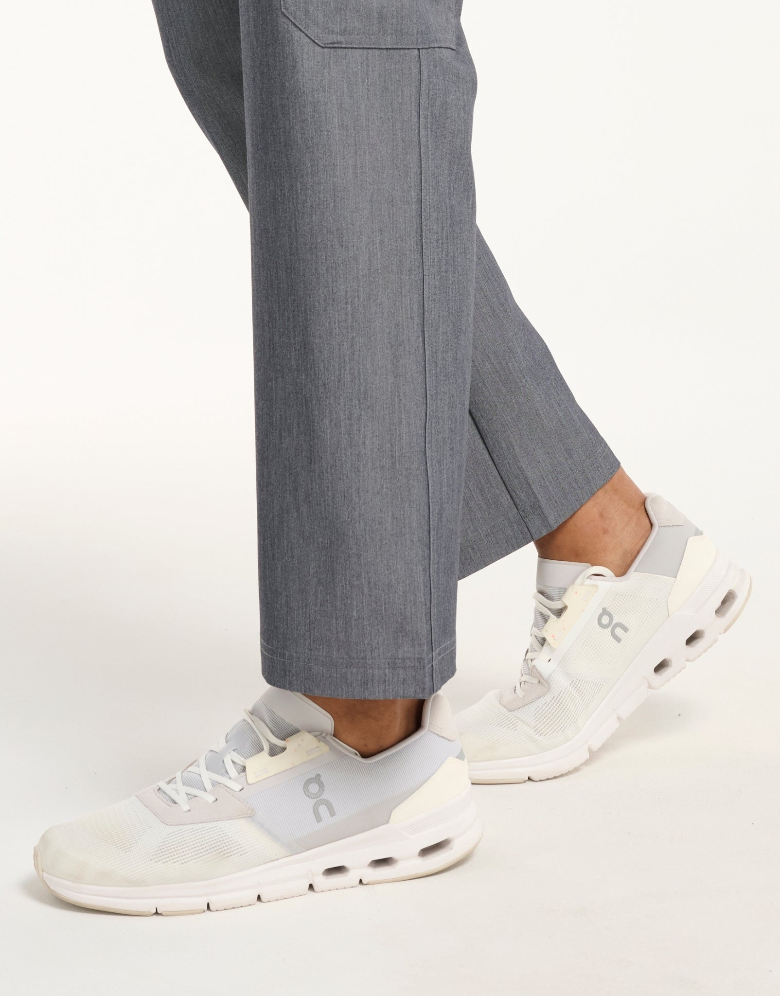 Essential Multi-Pocket Scrub Pants - Heather Grey