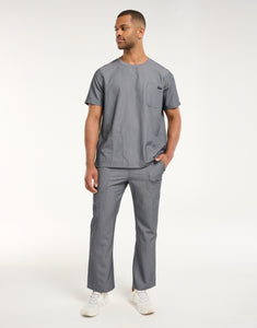 Essential Multi-Pocket Scrub Pants - Heather Grey