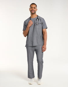 Essential Multi-Pocket Scrub Pants - Heather Grey