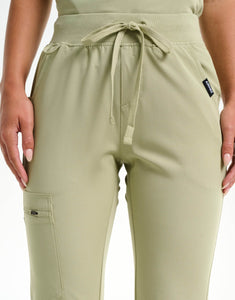 waist of matcha flare scrub pants