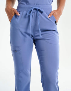 waist of nova blue flare scrub pants