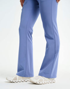 ankle of nova blue flare scrub pants