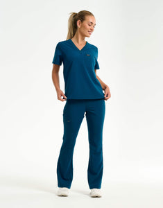 Essential Flare Scrub Pants - Gibraltar Blue