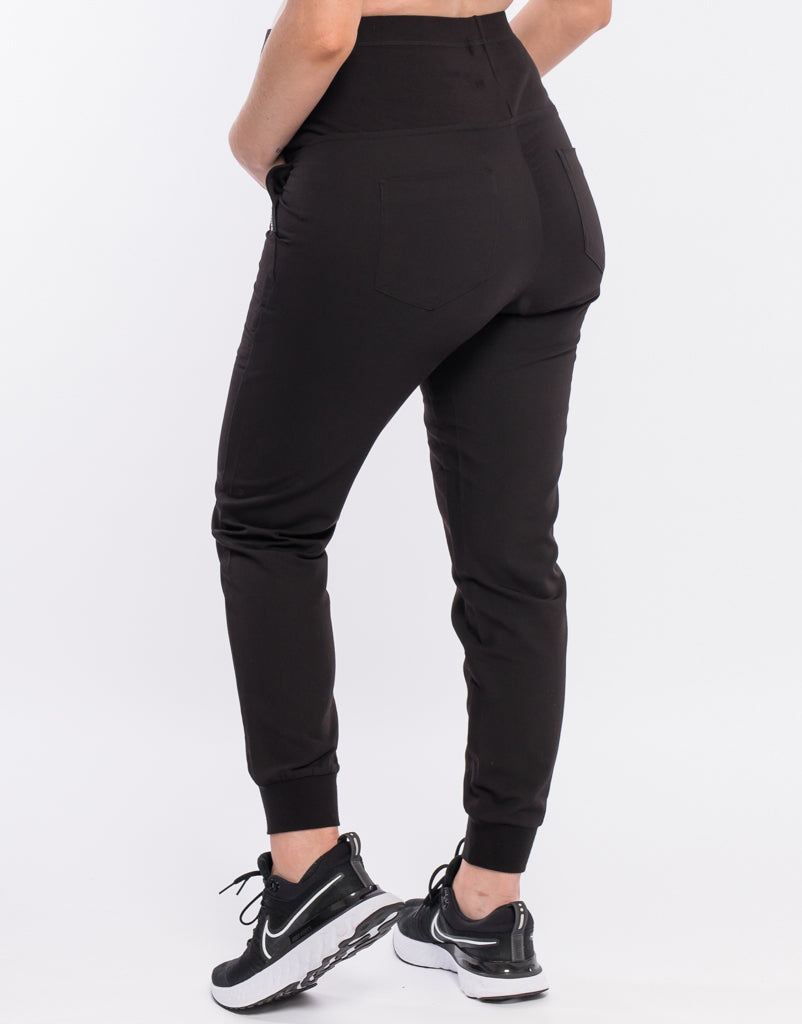 Essential Maternity Jogger Scrub Pants - Black