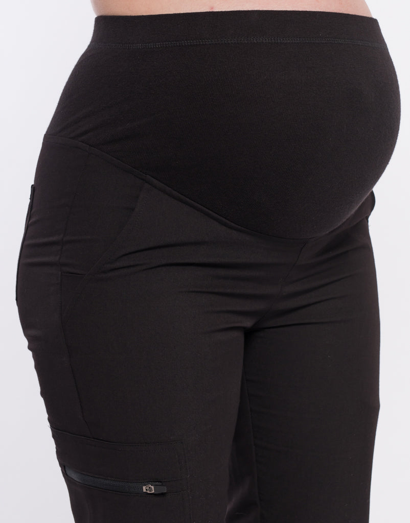Essential Maternity Jogger Scrub Pants - Black