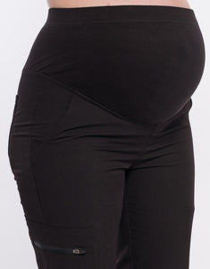 Essential Maternity Jogger Scrub Pants - Black