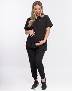Essential Maternity Jogger Scrub Pants - Black