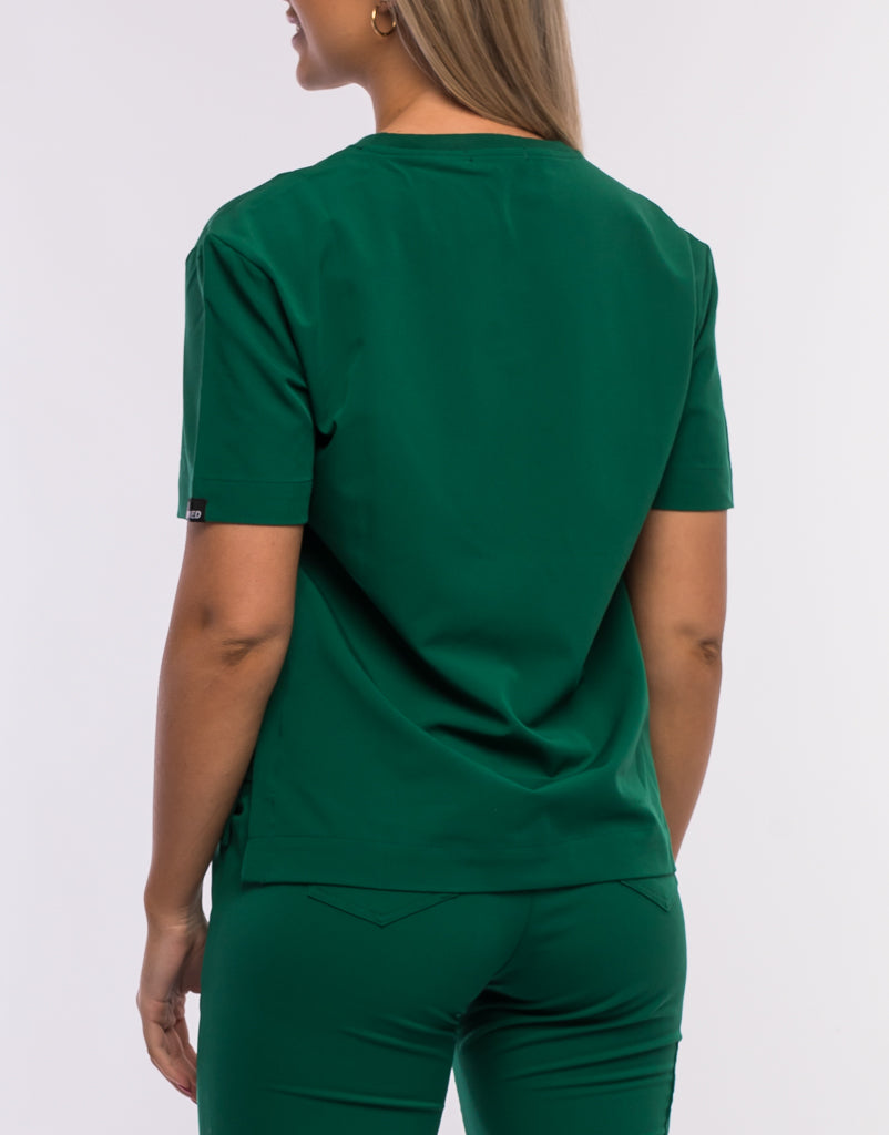 Essential Crewneck Scrub Top - Evergreen
