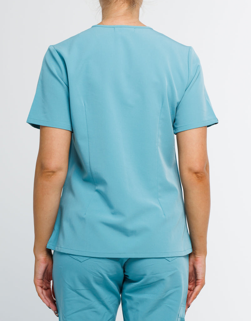 Essential One Pocket V Neck Scrub Top - Audrey Teal
