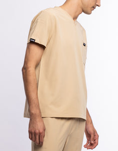 Essential V Neck Scrub Top - Warm Sand