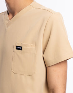 Essential V Neck Scrub Top - Warm Sand