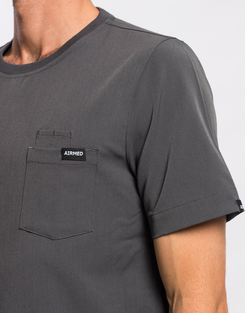 Essential Crewneck Scrub Top - Asphalt
