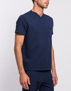Essential V Neck Scrub Top - True Navy